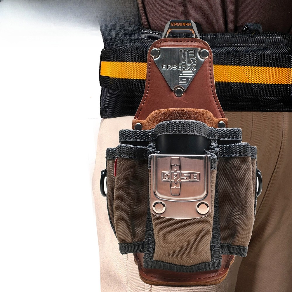Compact Tool Pouch with Leather Pocket Pad