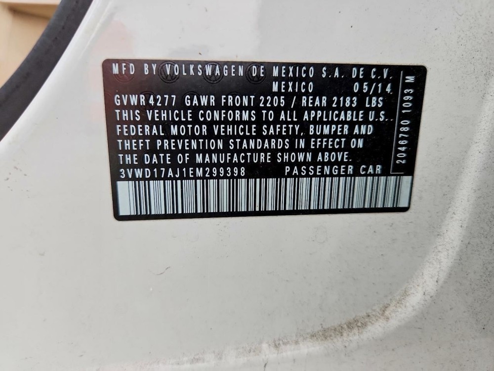 JETTA 2014 Glove Box 5013501