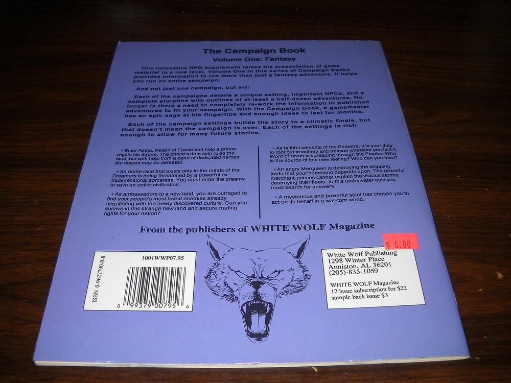 White Wolf: The Campaign Book