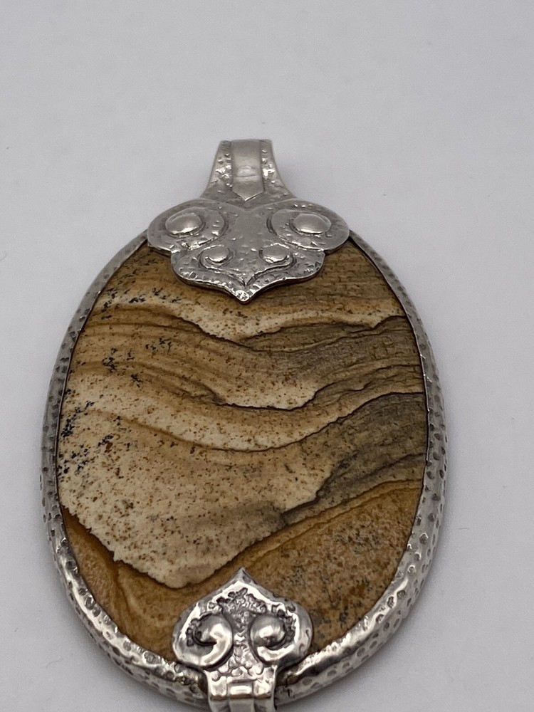 Sterling Silver Bj Large Jasper Pendant