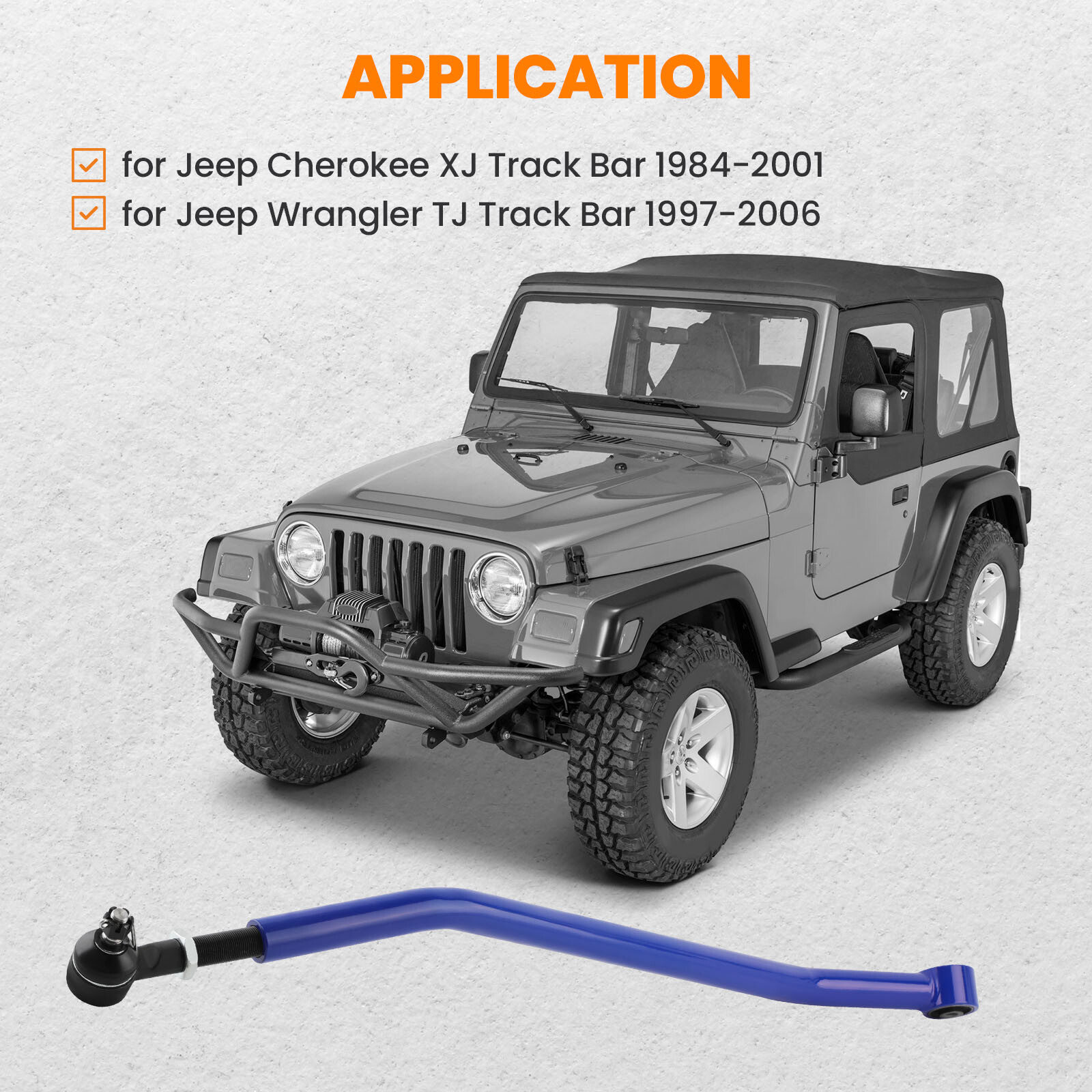 Adjustable Front Track Bar For Jeep Wrangler TJ & Cherokee XJ w/1.5-4.5" Lift