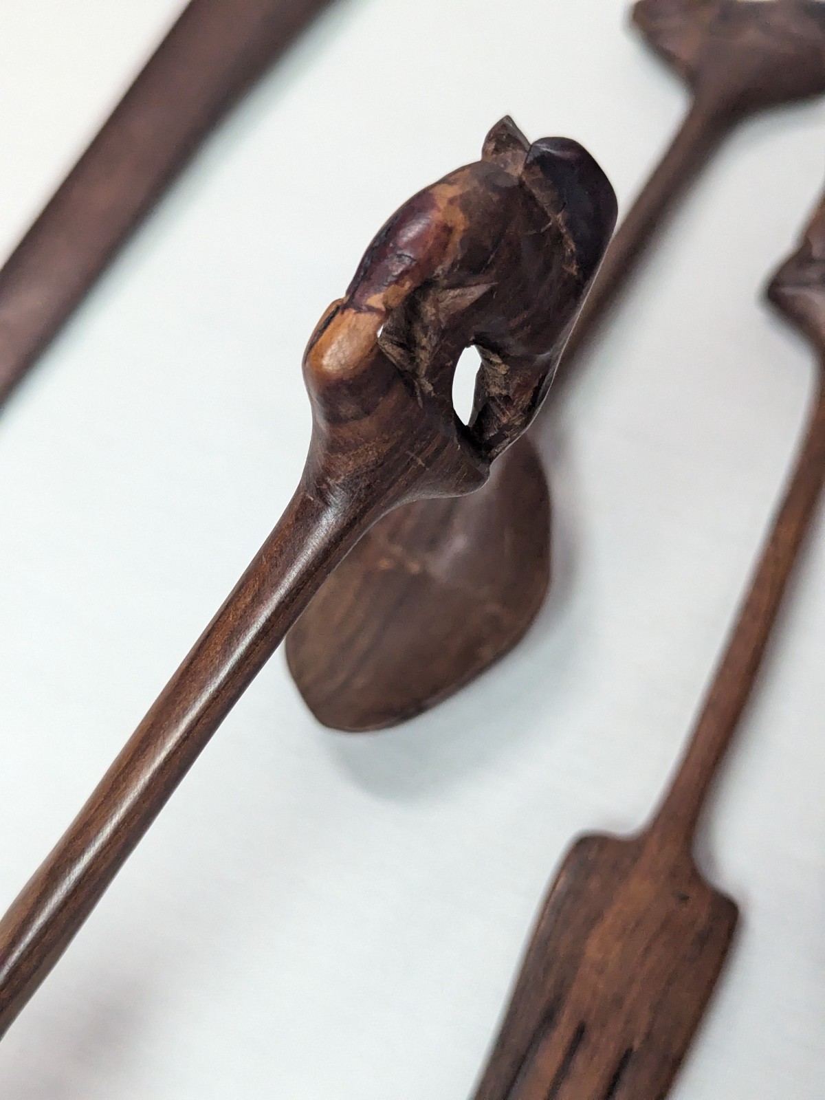 African Hand Made Carved Wooded Elephant Divided Bowl & Animal Serving Utensils