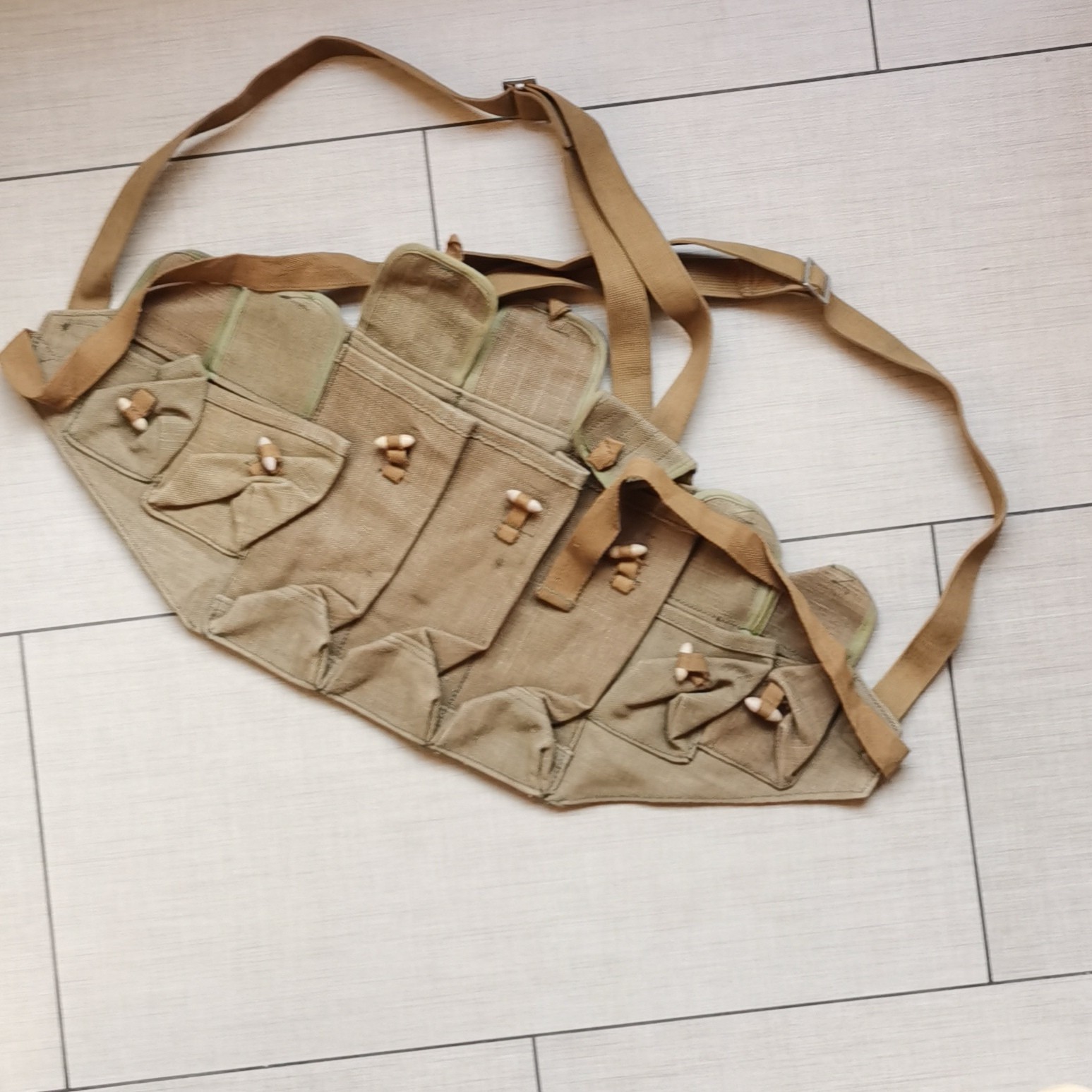 Original Chinese Military Vietnam War Type 56 Chest Rig Pouch Linen cloth bag