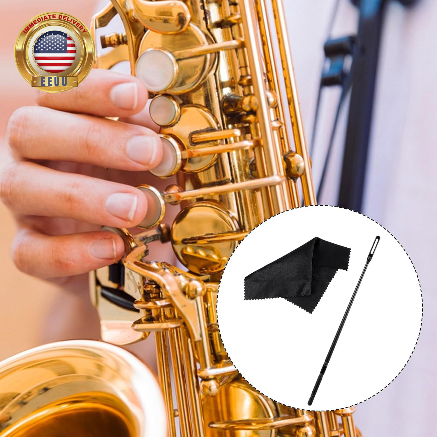 Flute Cleaning Kit Flute Cleaning Rod with 3Pcs Cloth Flutes Cleaner Kit for Flu