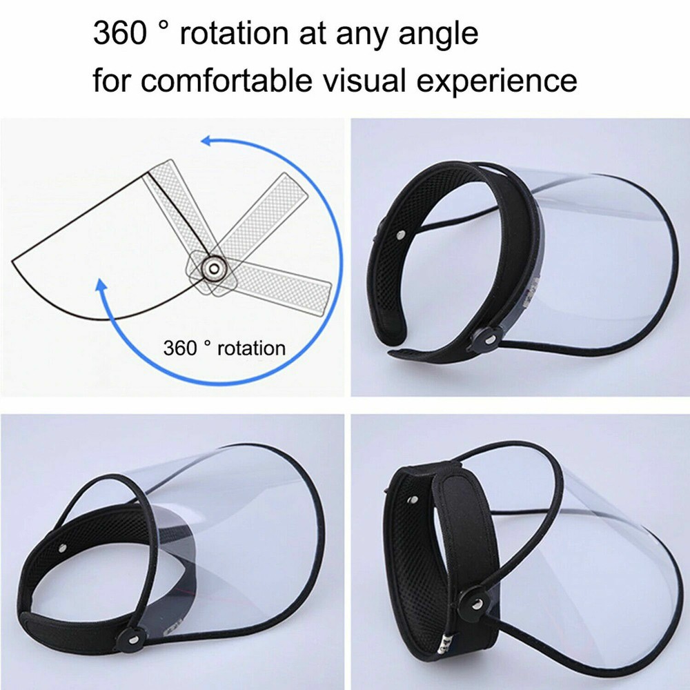 4 Pack Adjustable & Reusable Flip Up Face Shield Visor, up & down movement.