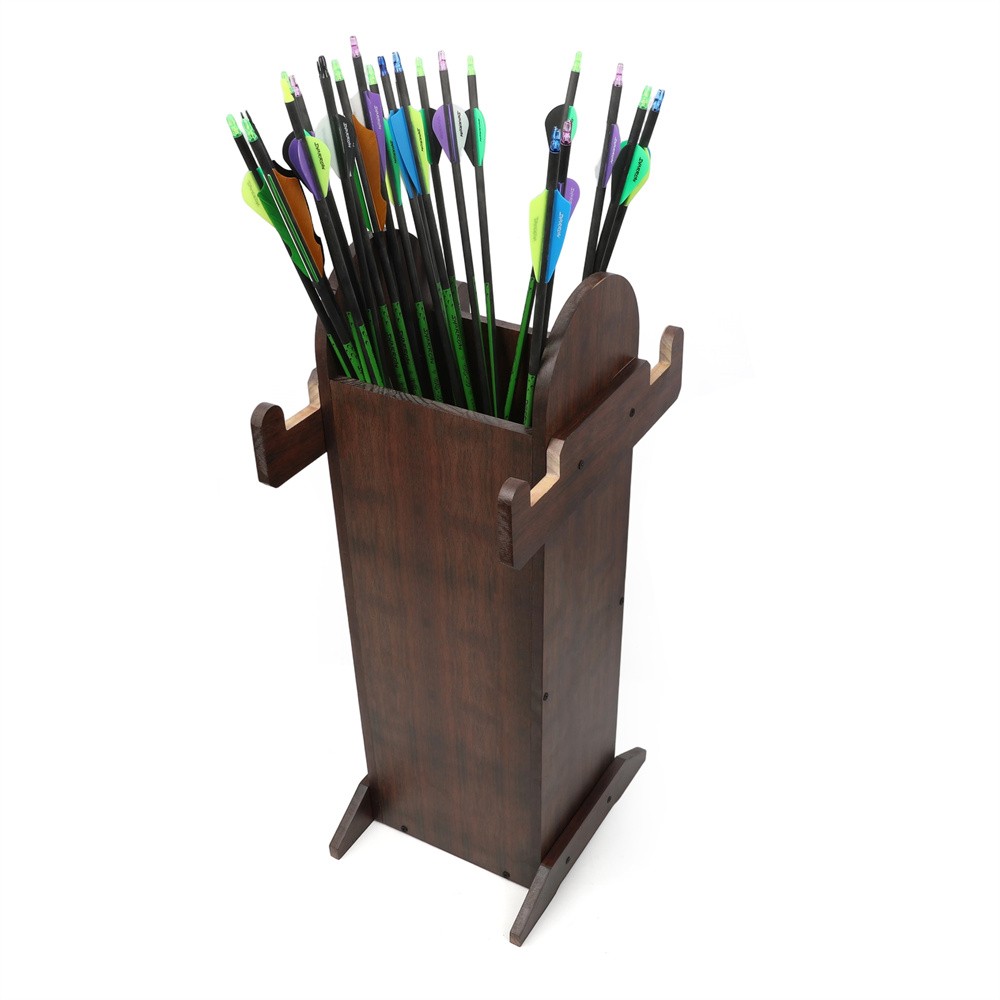 Solid Wooden Quiver Bow Stand Thickened Shoot Target Practice Archery Arrow Case