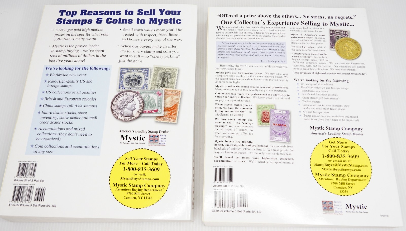 2022 Scott Stamp Catalogue Vol 5A (N-Phil) & 5B (Pit-Sam) Set NZ Norway Russia