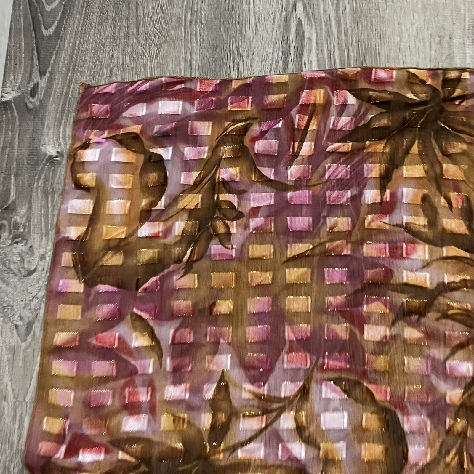 Palm Tree Print Scarf One Size Square Woven Tropical Casual VINTAGE