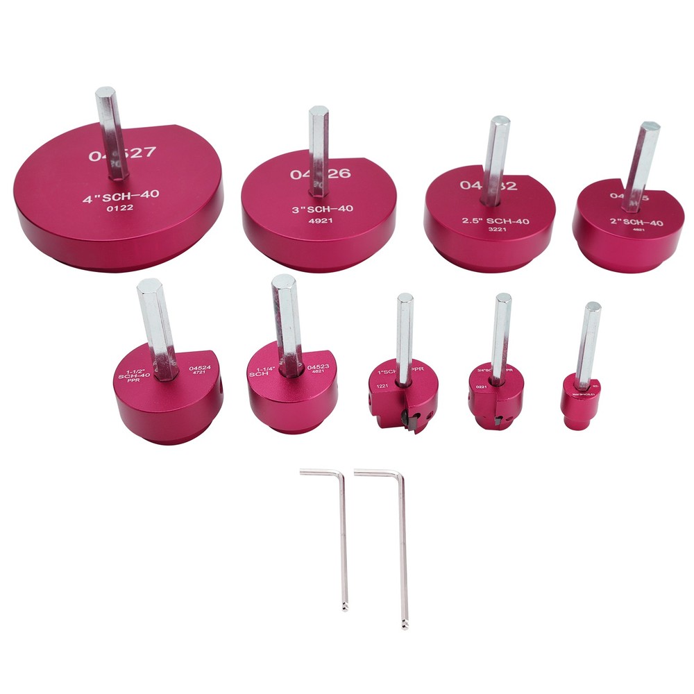 9PCS PVC Pipe Reamer Kit Fitting Socket Saver SCH Plumbing Tools For 1/2" Drills