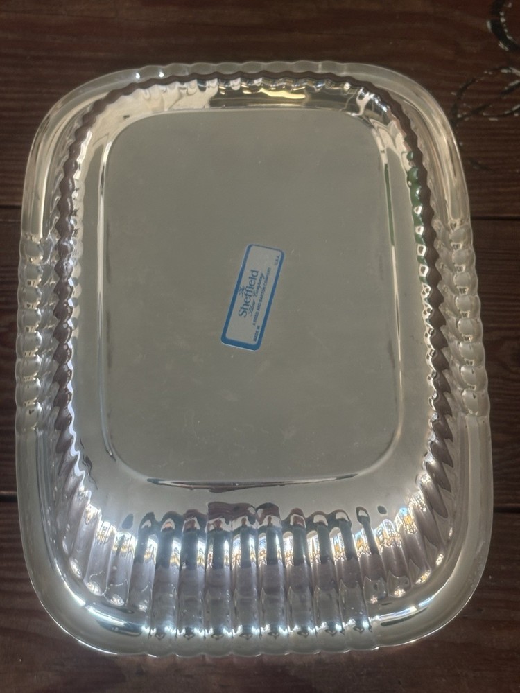 Vintage Sheffield Reed & Barton Silverplate Rectangular Serving Dish 10.5 x 7.5"