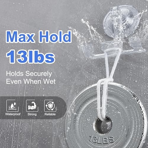 Suction Cup Razor Holder for Shower Powerful Suction Cup Hooks 2 Pack Clear