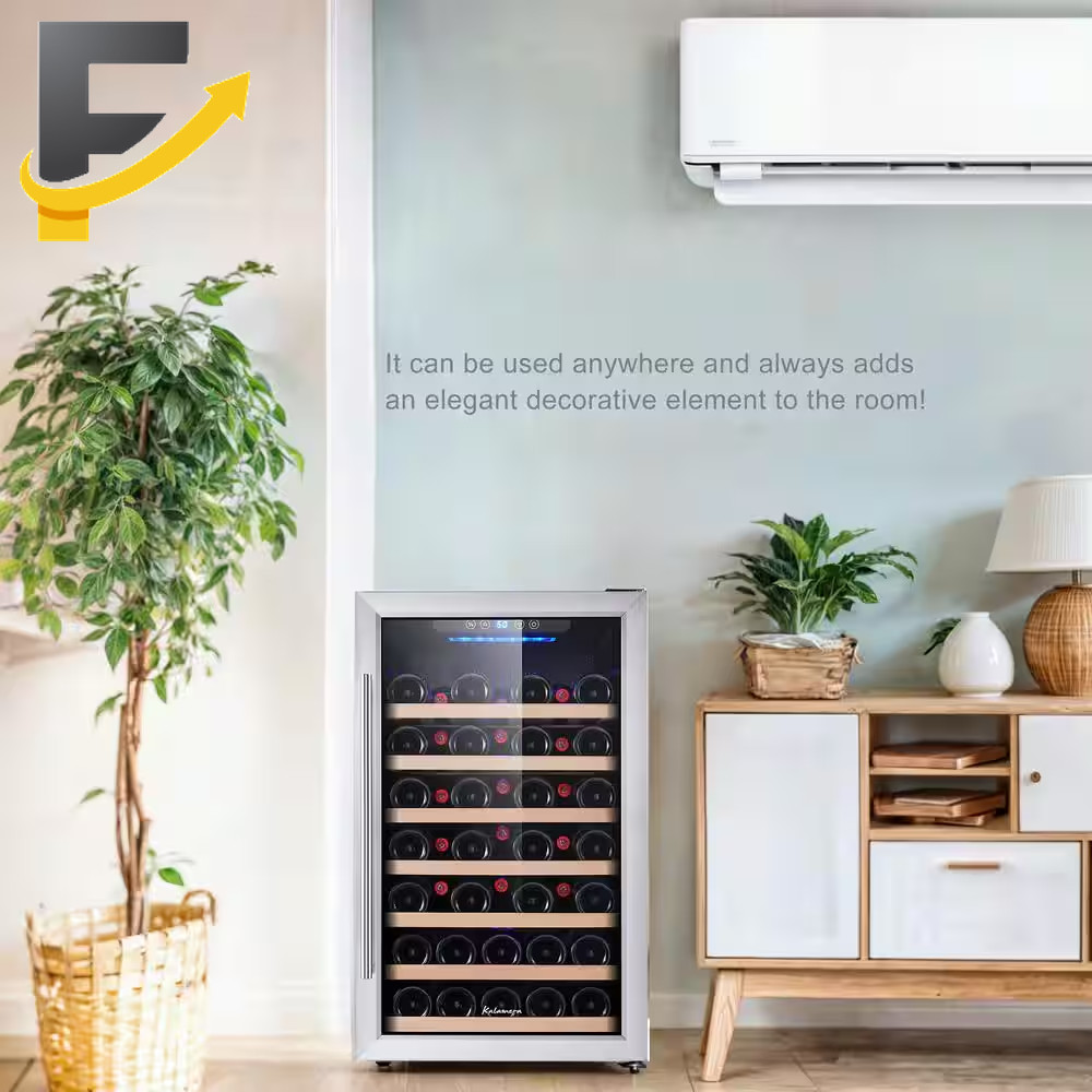 Kalamera 50 Bottle Compressor Wine Refrigerator Single Zone with Touch Control