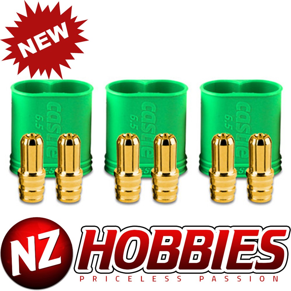 Castle Creations Polarized Bullet Connector Male, 6.5mm Set