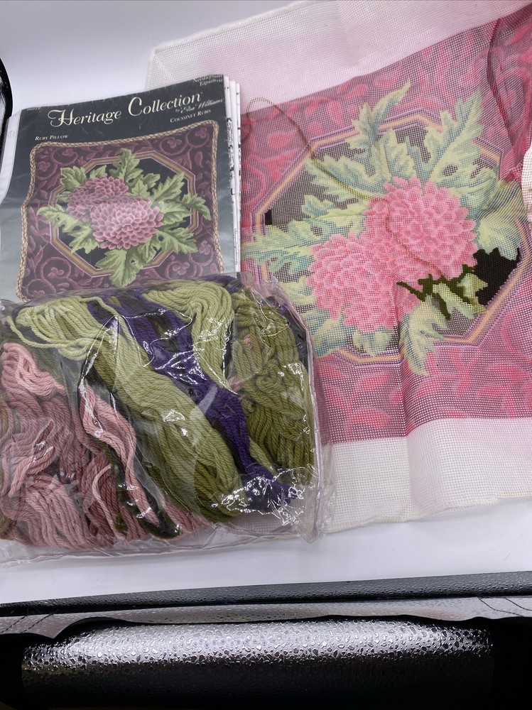Heritage Collection Elsa Williams Needlepoint Kit Ruby Pillow Tapisserie