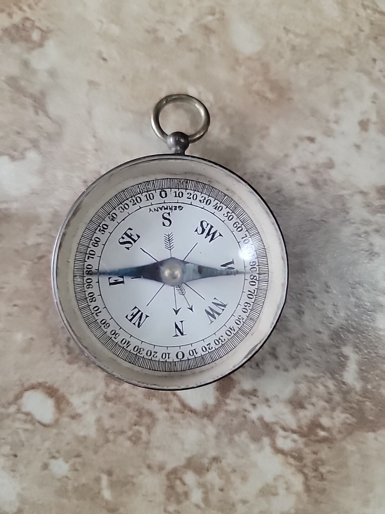 Vintage Mirror Back Compass, Germany