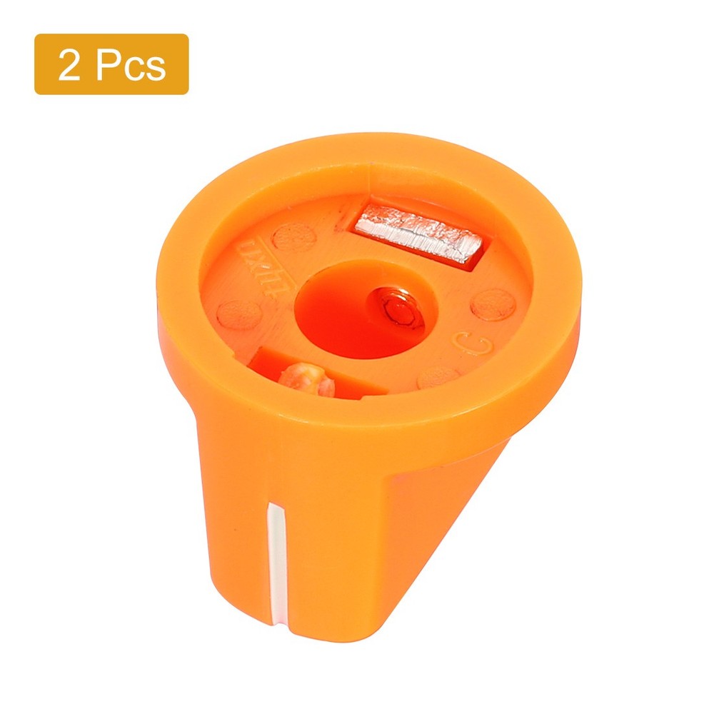 2Pcs 6.4mm Shaft Hole Pedal Knobs Pointer Control Knobs with Set Screw Orange