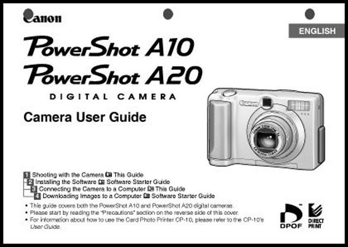 Canon Powershot A10  A20 Digital Camera User Guide Instruction  Manual