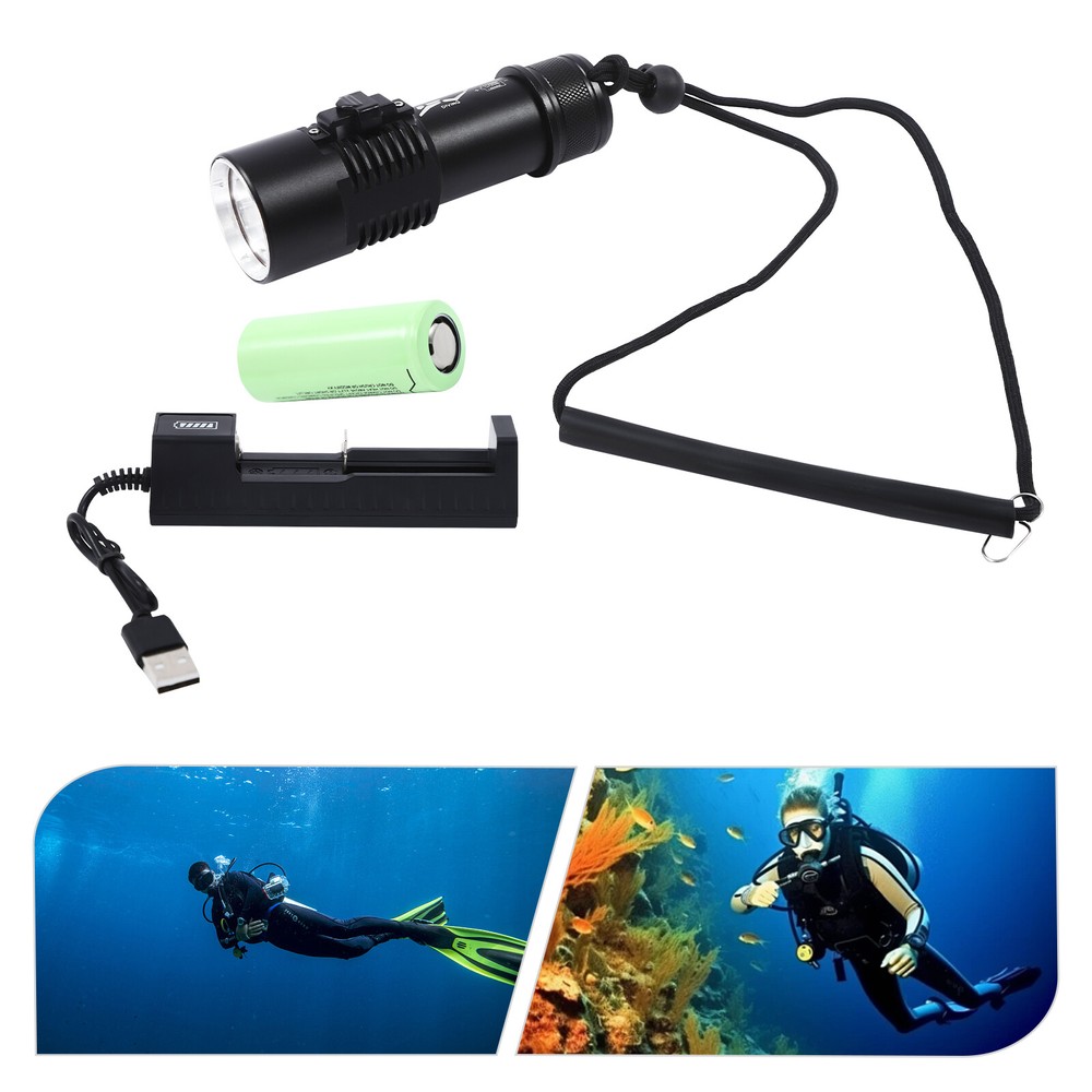 Waterproof Dive Light, Compact Bright Diving Torch, Submersible Flashlight