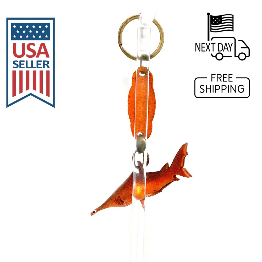 Hammerhead Shark Handmade Leather Keyring