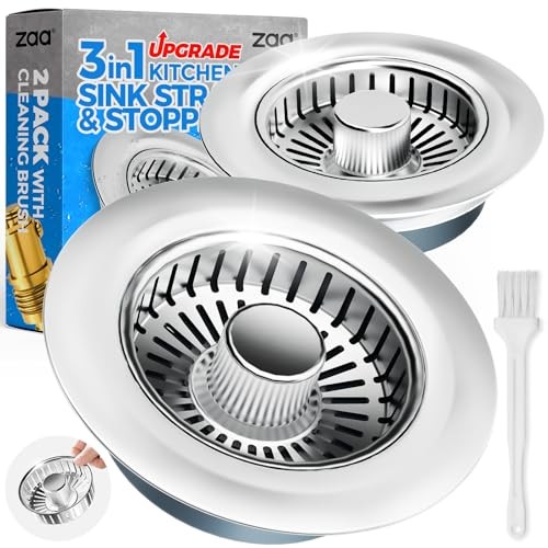 Kitchen Sink Drain Strainer - Kitchen Sink Stopper,Stainless Chrome Silver