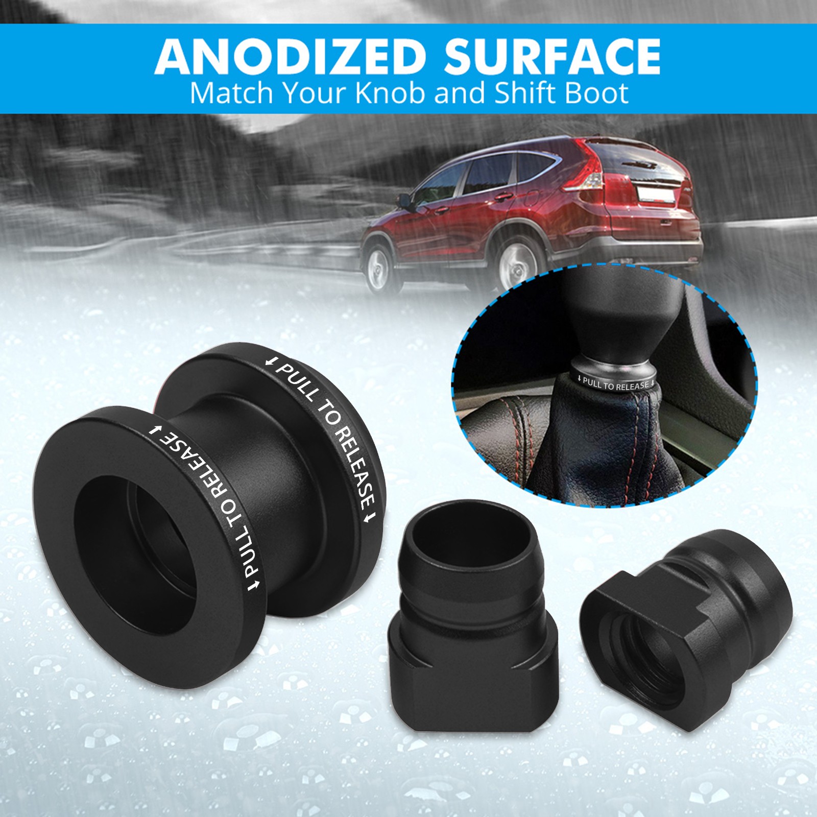 M10x1.5mm Shifters Knobs Shift Boot Collar Black For Honda Civic For Acura RSX