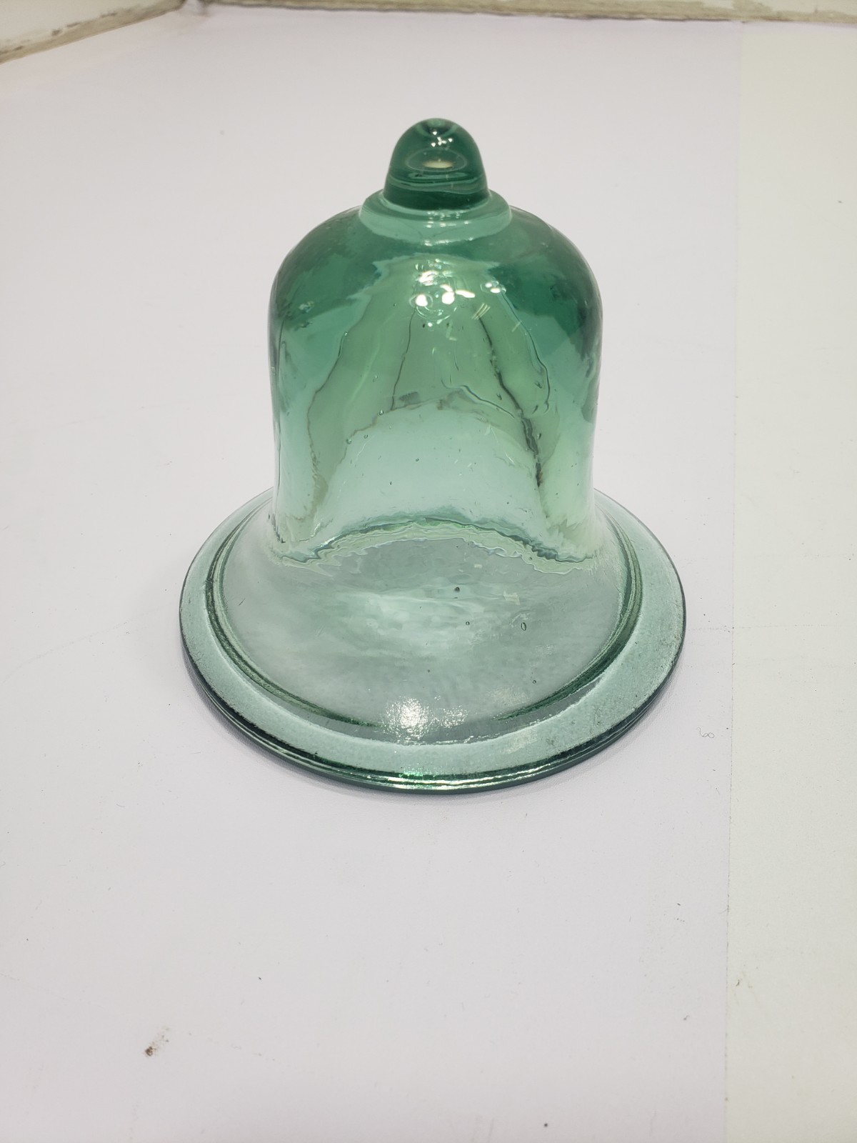 Vintage Small Cobalt Green Glass Garden Cloche French Bell 4 x 4