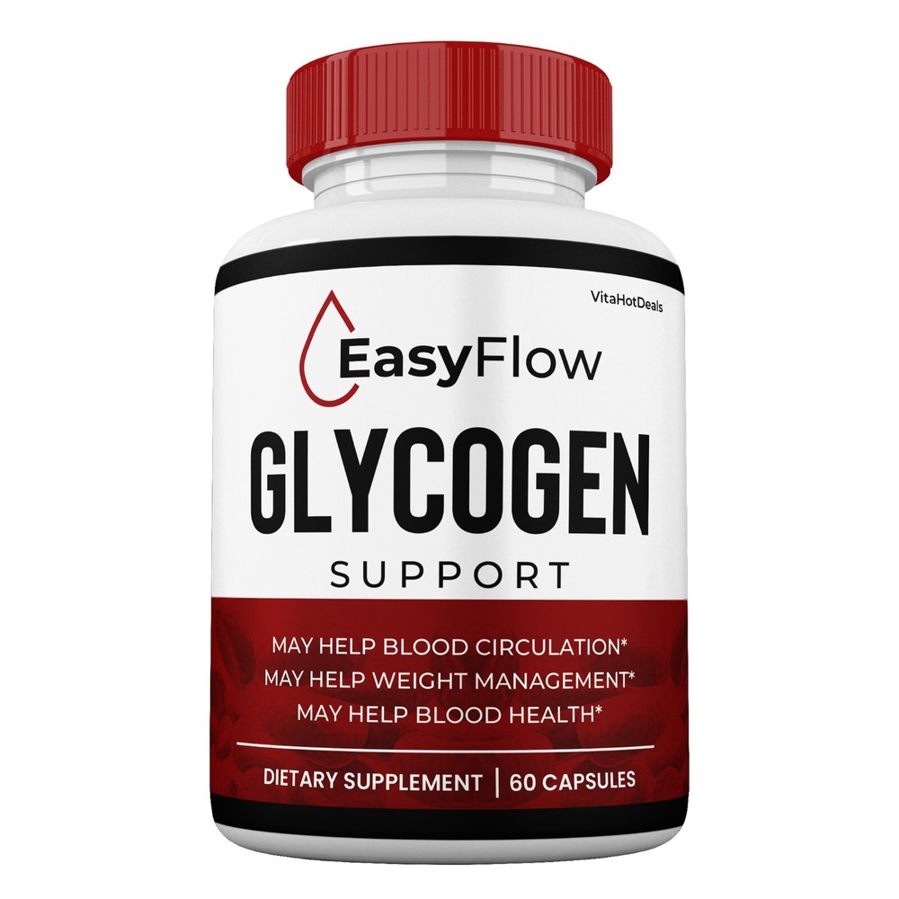 EasyFlow Glycogen Support Pills, Max Strength Blodd Support Formula (1 Pack)