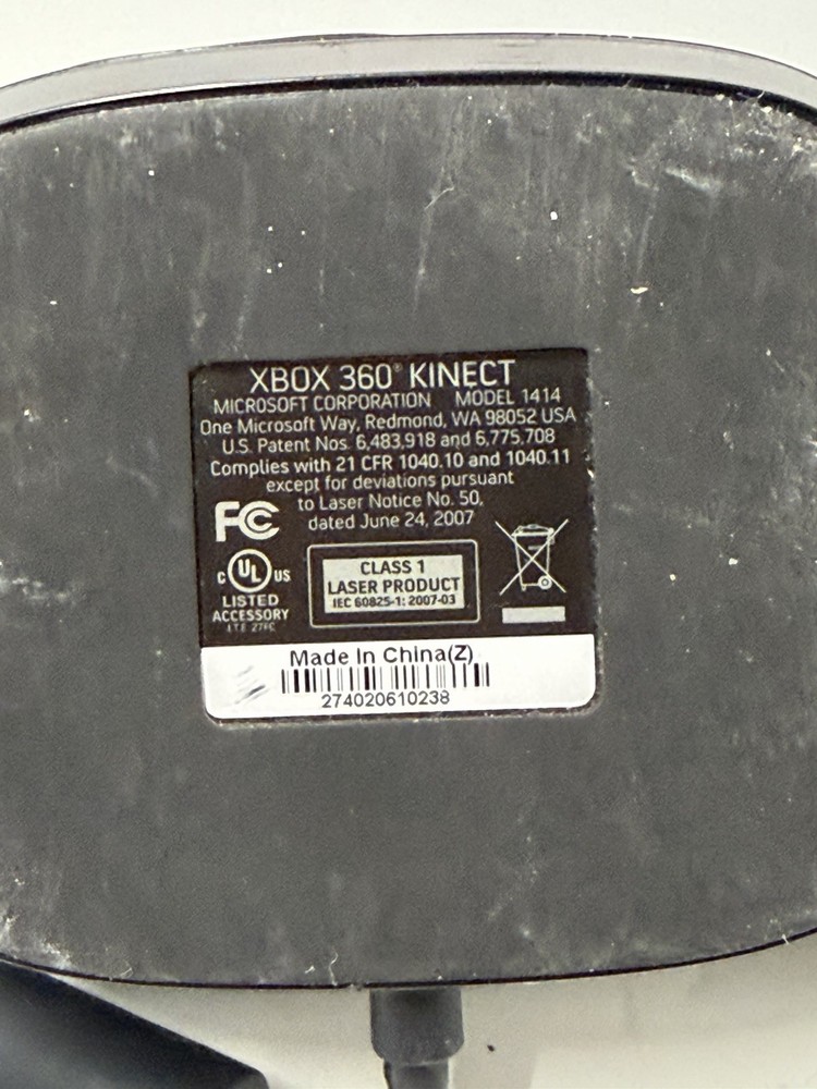 Microsoft 1414 Xbox 360 Kinect Camera Motion Sensor Bar Tested Working