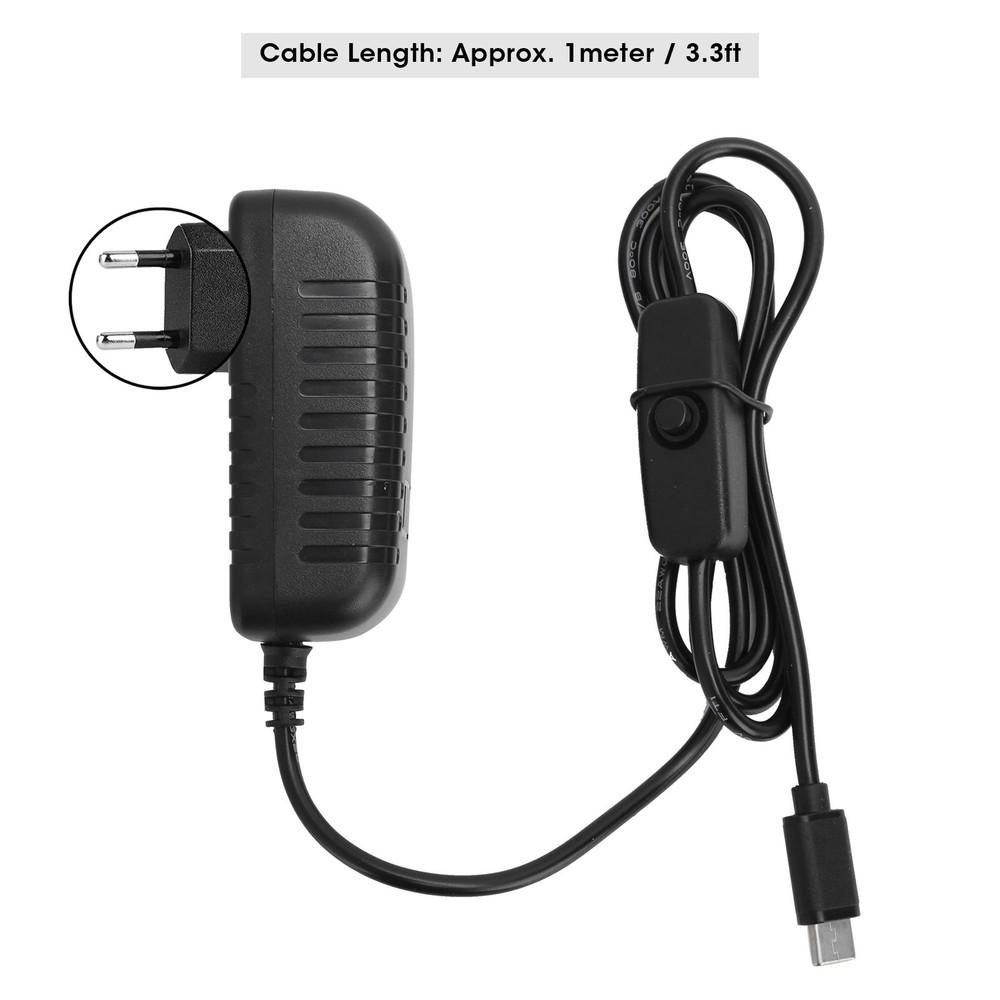 5V 3A Power Adapter For 4B With On/Off Switch Excellent↑