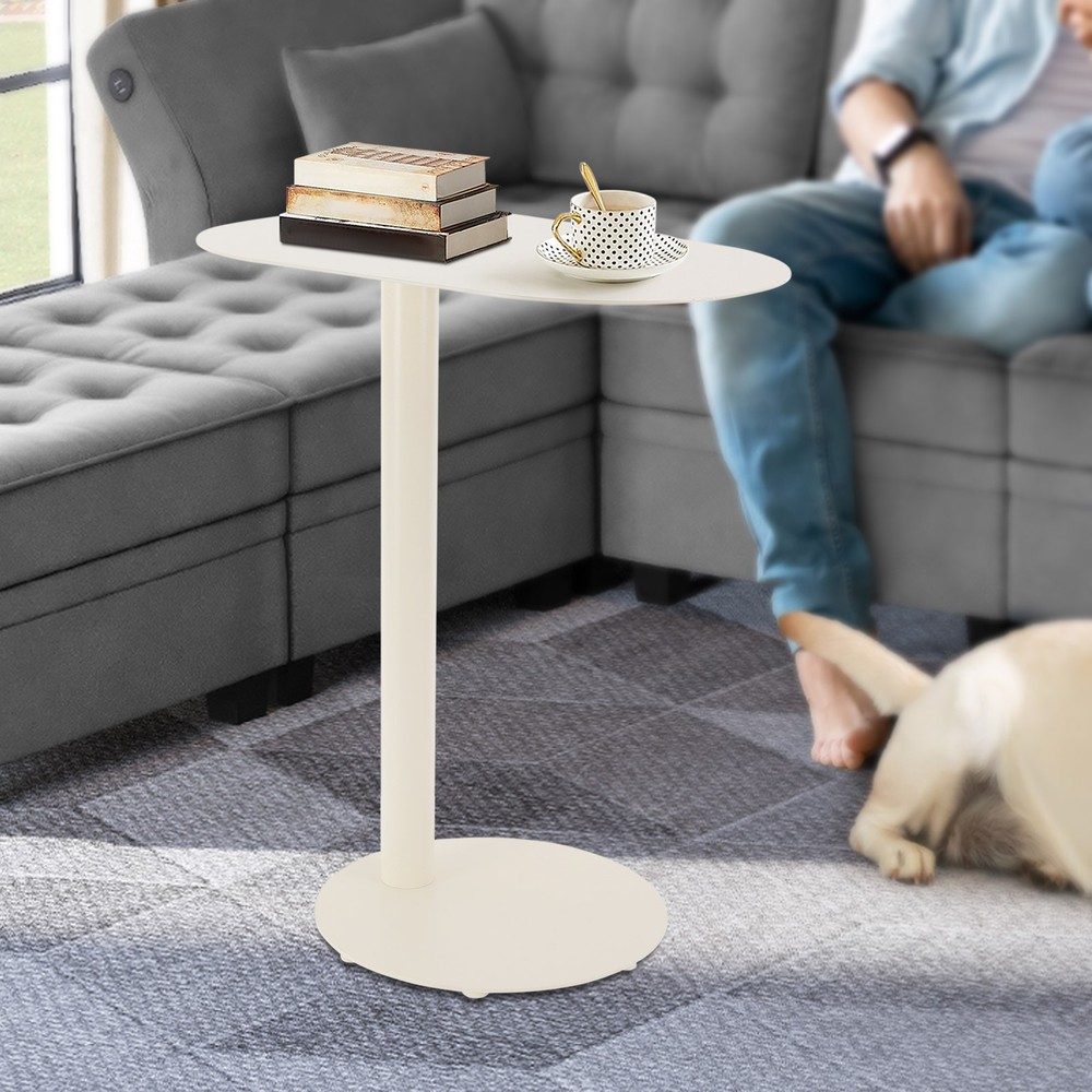 C-Shaped Side Table, Iron End Table, Couch Side Table Freestanding