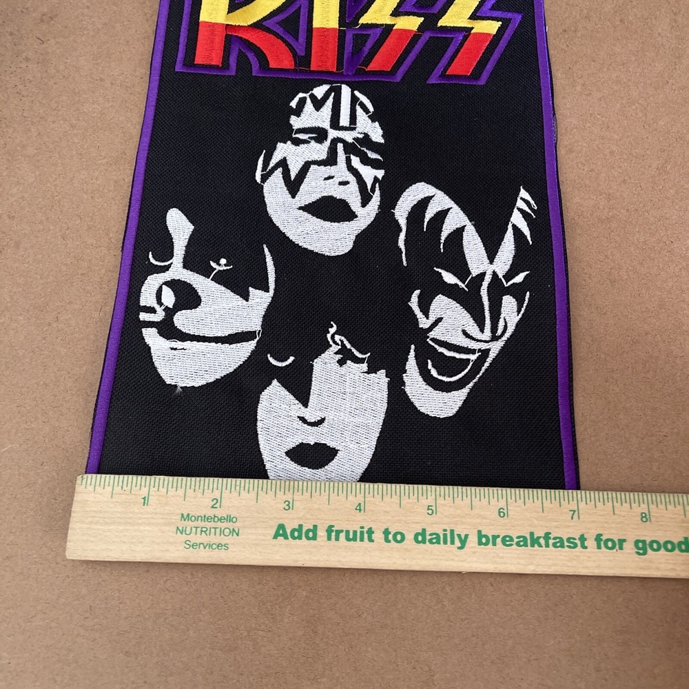 KISS Rock Band Oversized Patch: Embroidered, New, Sew On, 10 1/2 By 7 Inches.