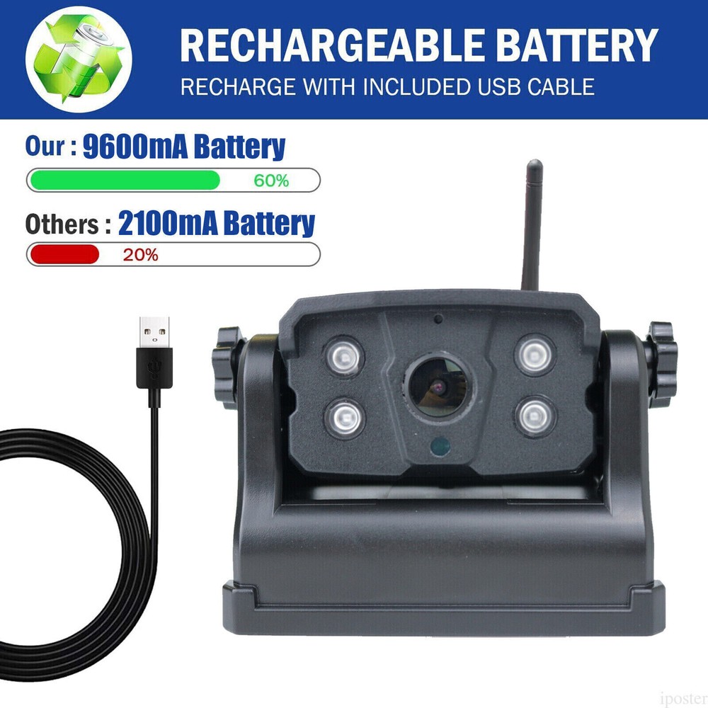 WiFi Backup Camera Magnetic Base Battery Powered Sonix App HD For iPhone/Android