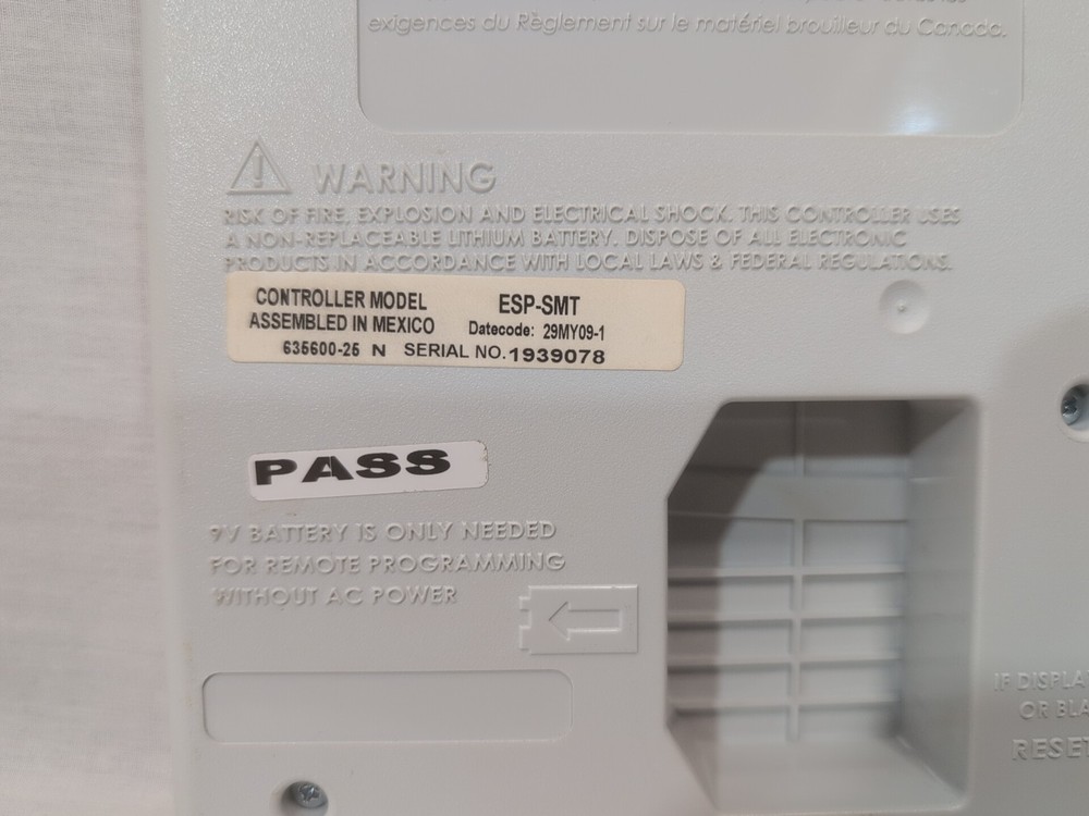 Rain Bird ESP-SMT Sprinkler Controller - Front Panel Only - Used