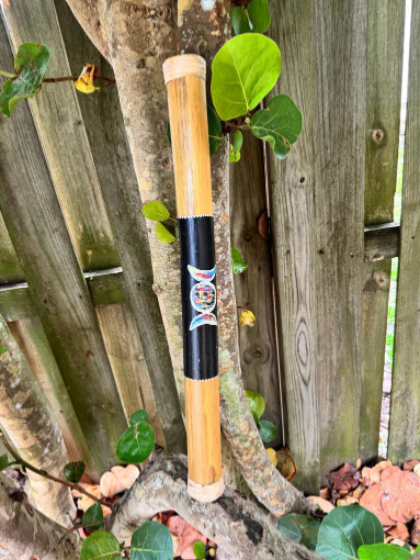 Bamboo Painted Rainstick - Triple Moon - Large