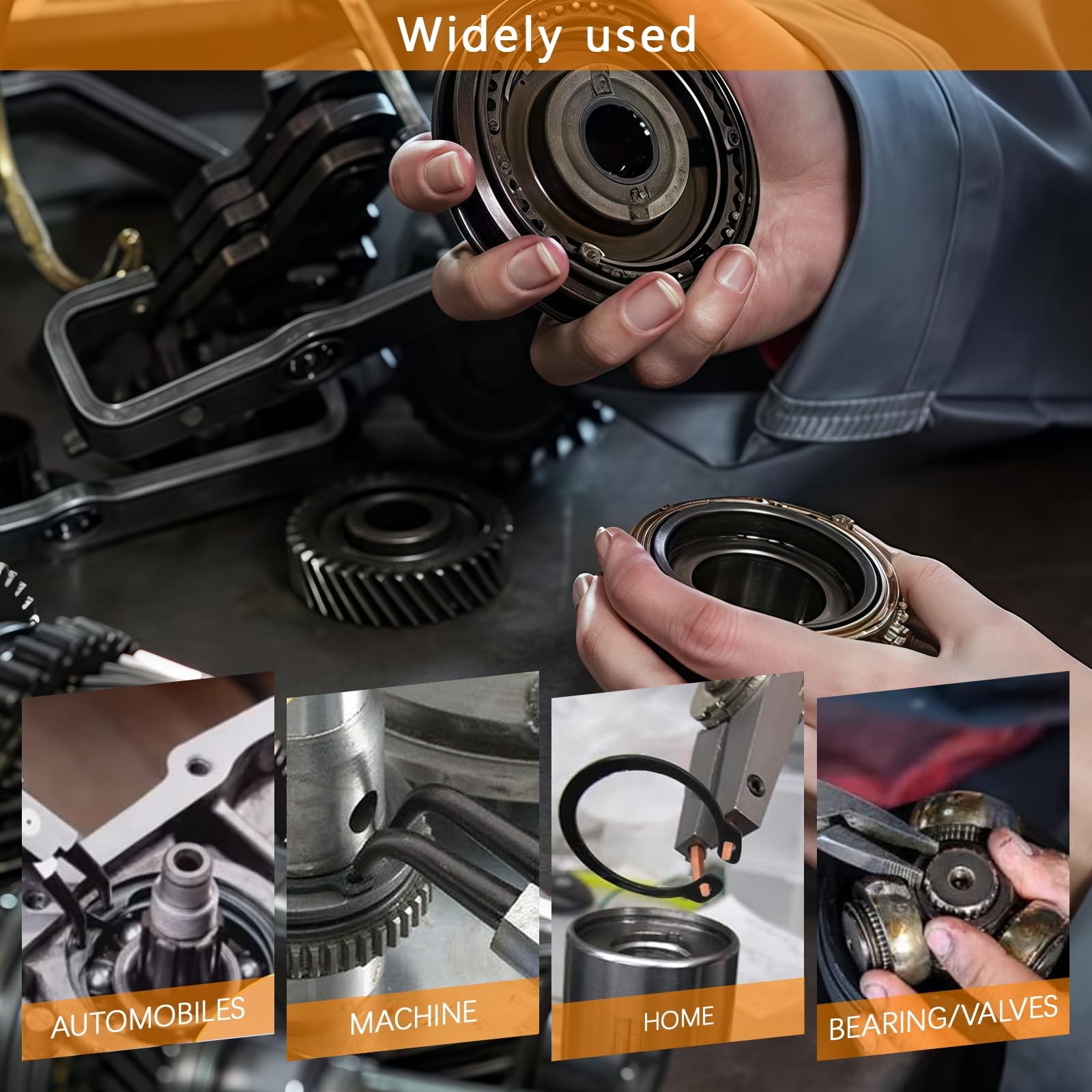 900Pcs C Clips Assortment (M5-M16) and E Black Size:900Pcs