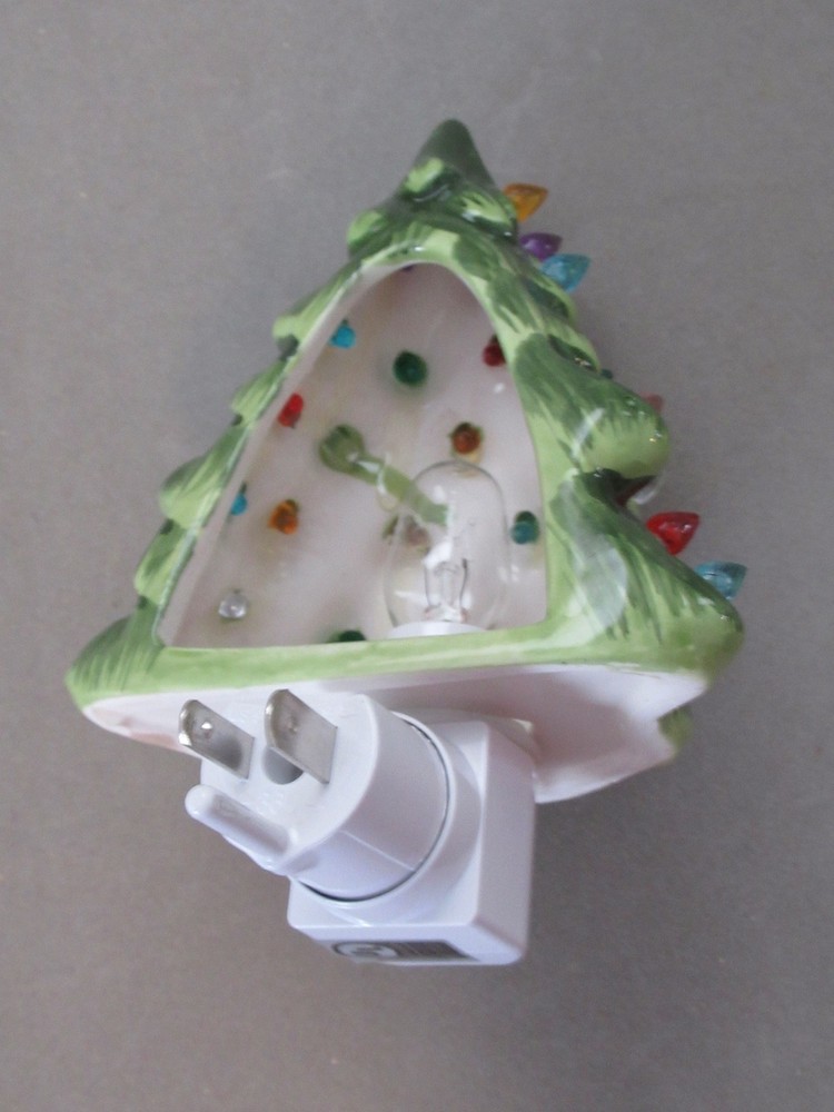 Green Ceramic Christmas Tree Home Night Light