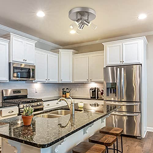 3-Light Semi Flush Mount Ceiling Light, 3 Head Directional LED Lighting