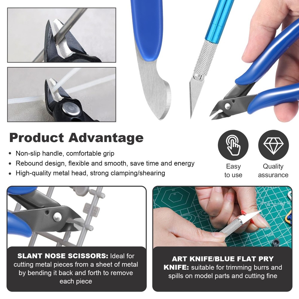 11PCS Model Kit Tools, Gundam Model Tool Kit, Hobby Building Tools Kit for Gu...