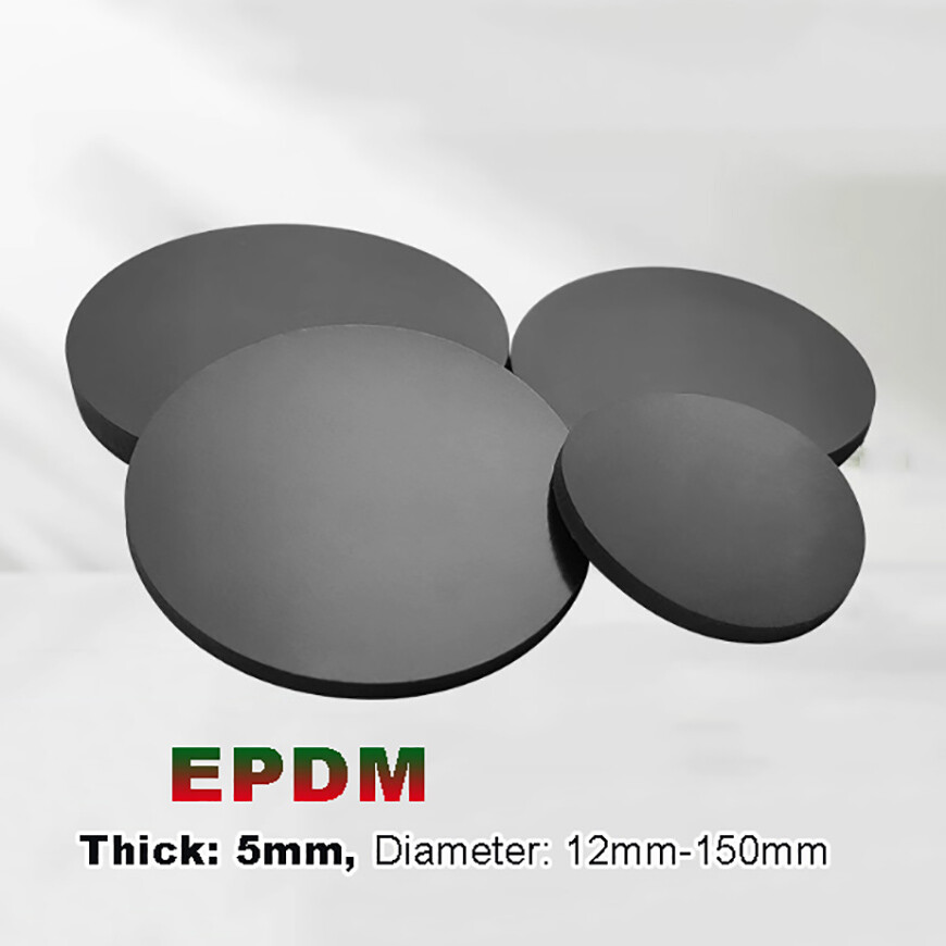 Round Solid EPDM Rubber Disc Discs Pads | Diameter: 12mm-150mm | Thickness 5mm