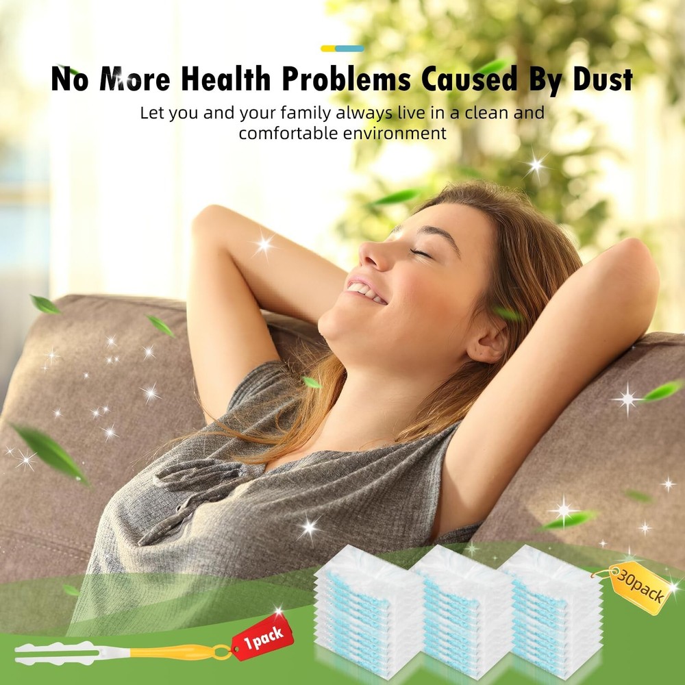 30 Count Duster Refills Compatible with Dusters 180° Handle Dusters, 180