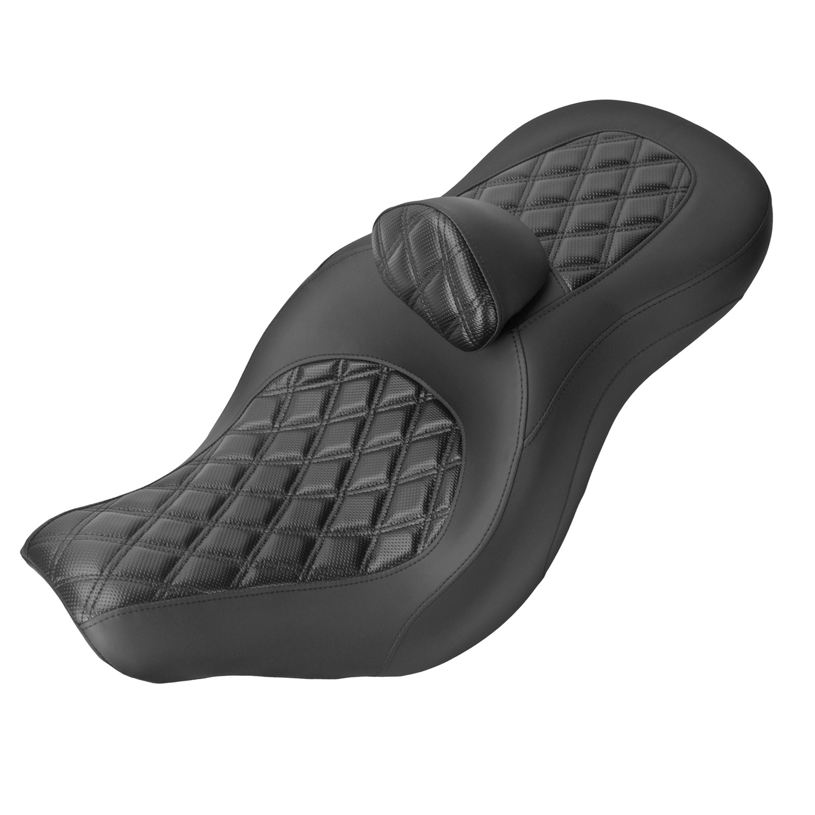 Diamond Driver Passenger Seat w/ Backrest For Harley Low Rider FXLRS 2018-2025