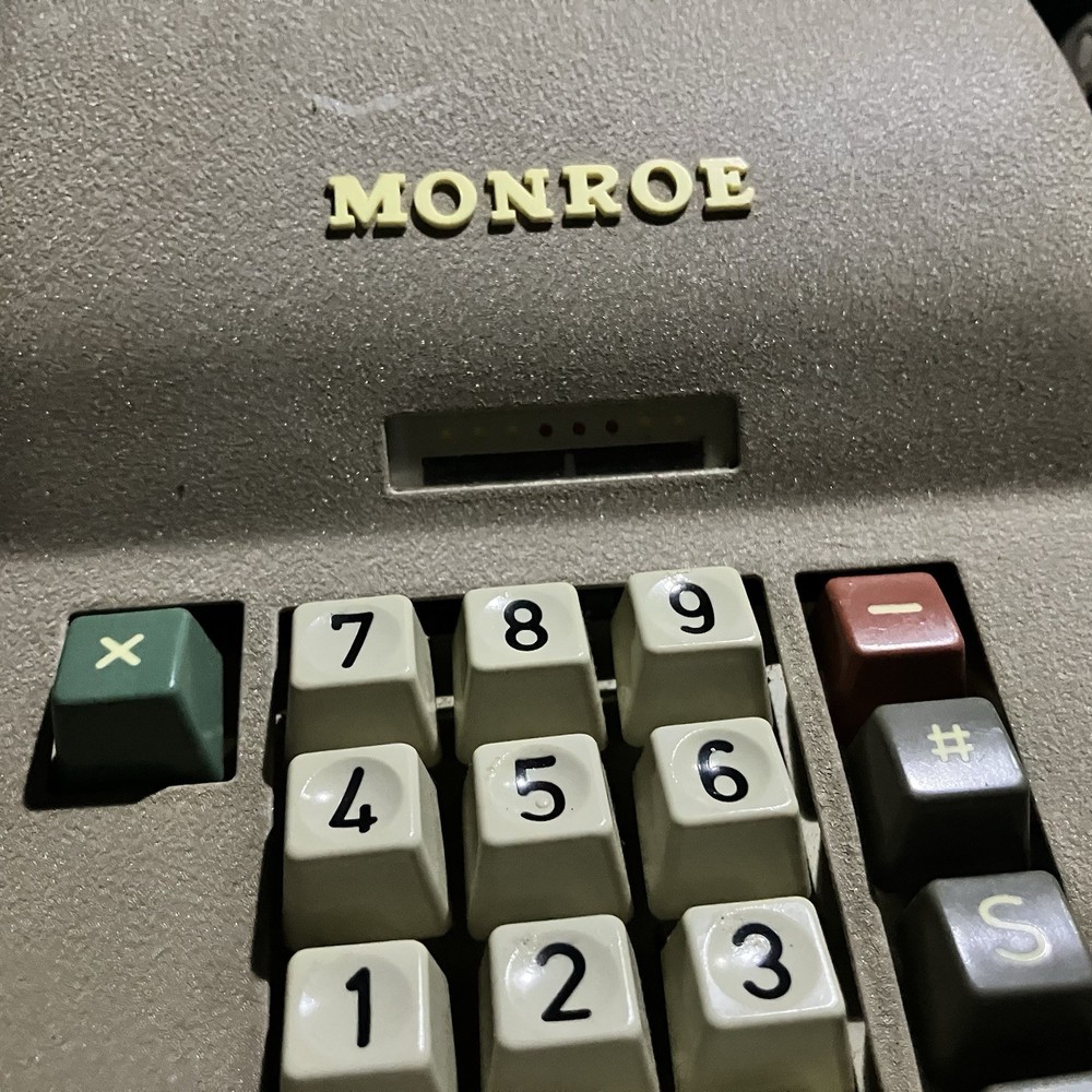 Monroe Calculating Machine Mechanical Adding Machine Models 811H14 & 713 Beige