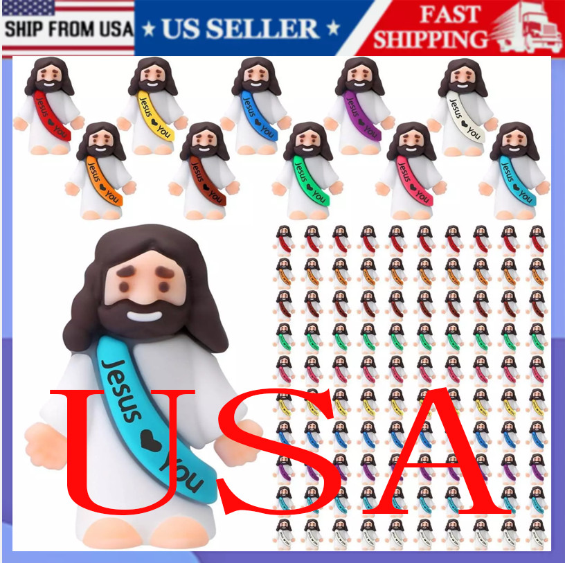 100 Pcs Mini Jesus Figures Jesus Loves You Original Design Jesus Toys Little Jes