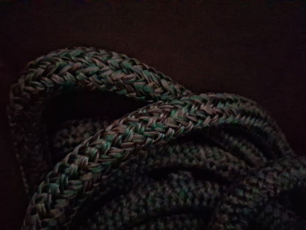 9/16 x 50 ft. Double Braid-Yacht Braid Polyester Rope. Green Blend Plus