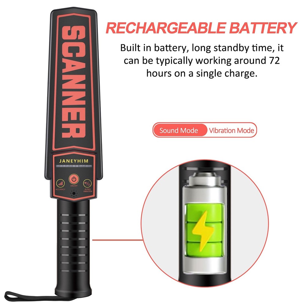 Handheld Metal Detector Wand Security Scanner,High-Sensitivity Security Wand ...
