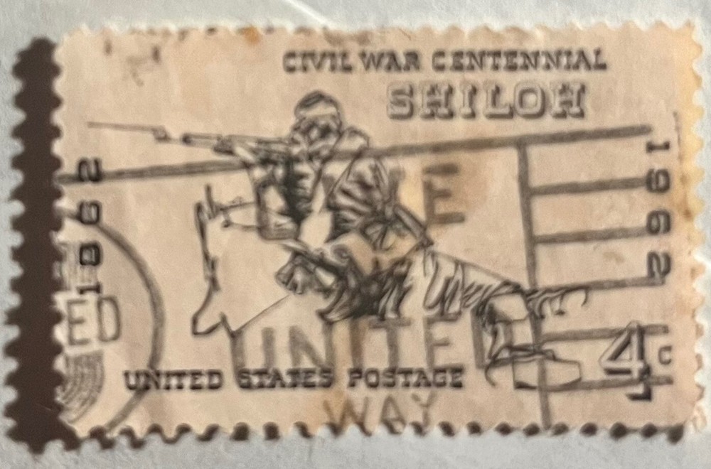 stamps civil war Shiloh centennial 1962 used