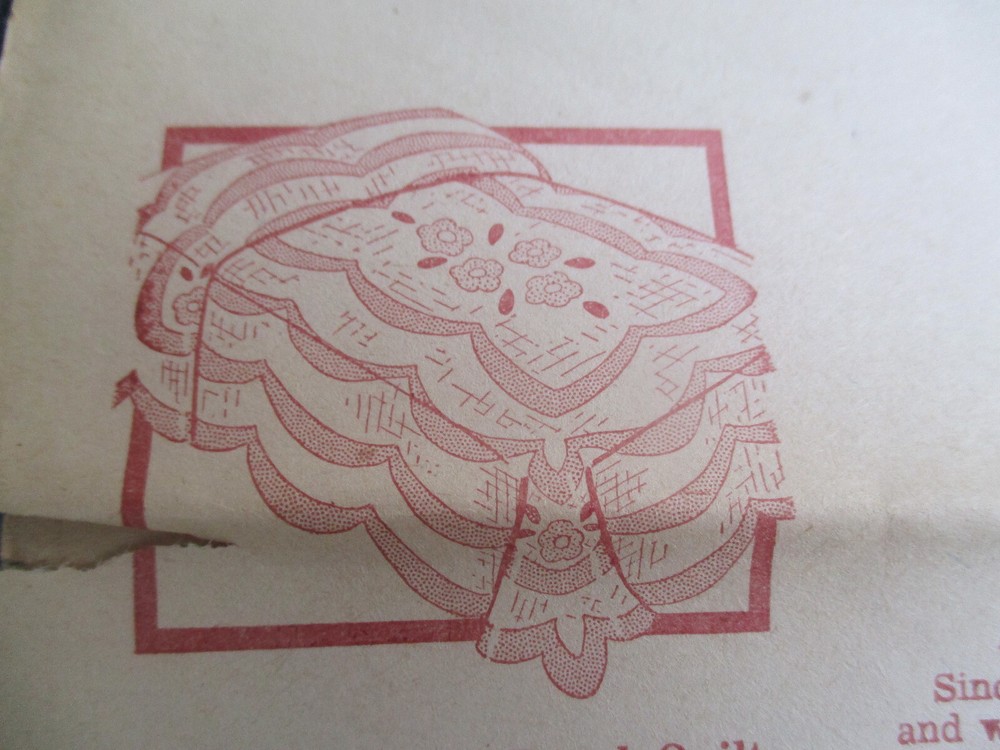 Vtg 1940's MO Transfer Pattern SCALLOPED ROSE PANEL Quilt Pattern
