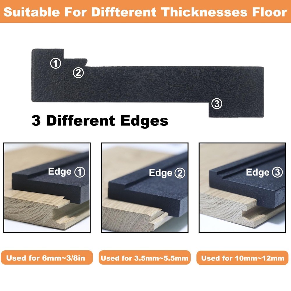 Tapping Block Wood Flooring Tool, Universal Tapping Block with 3 Different Edges