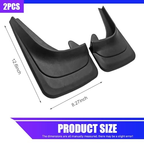 Car Mud Flaps, Splash-Proof Mud Splash Guards Tire Protector, Front 2 PCS Black