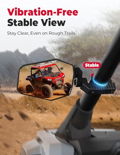 UTV Side Mirrors, UTV Mirrors for 1.65-2 inch Roll bar Compatible with